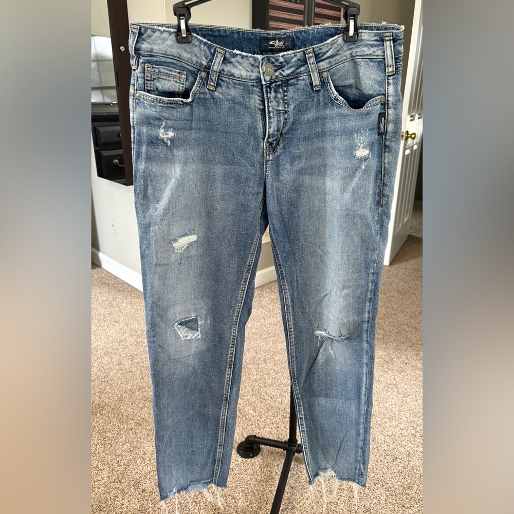 Silver Jeans Light Blue Suki Ankle Slim Jeans